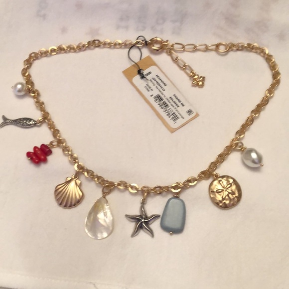 Patricia Nash Egyptian Gold & Silver Ox Finish Seashore Charm Necklace OS NWT - Picture 5 of 16